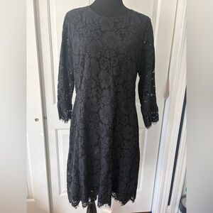 Ann Taylor Black Lace Dress 12